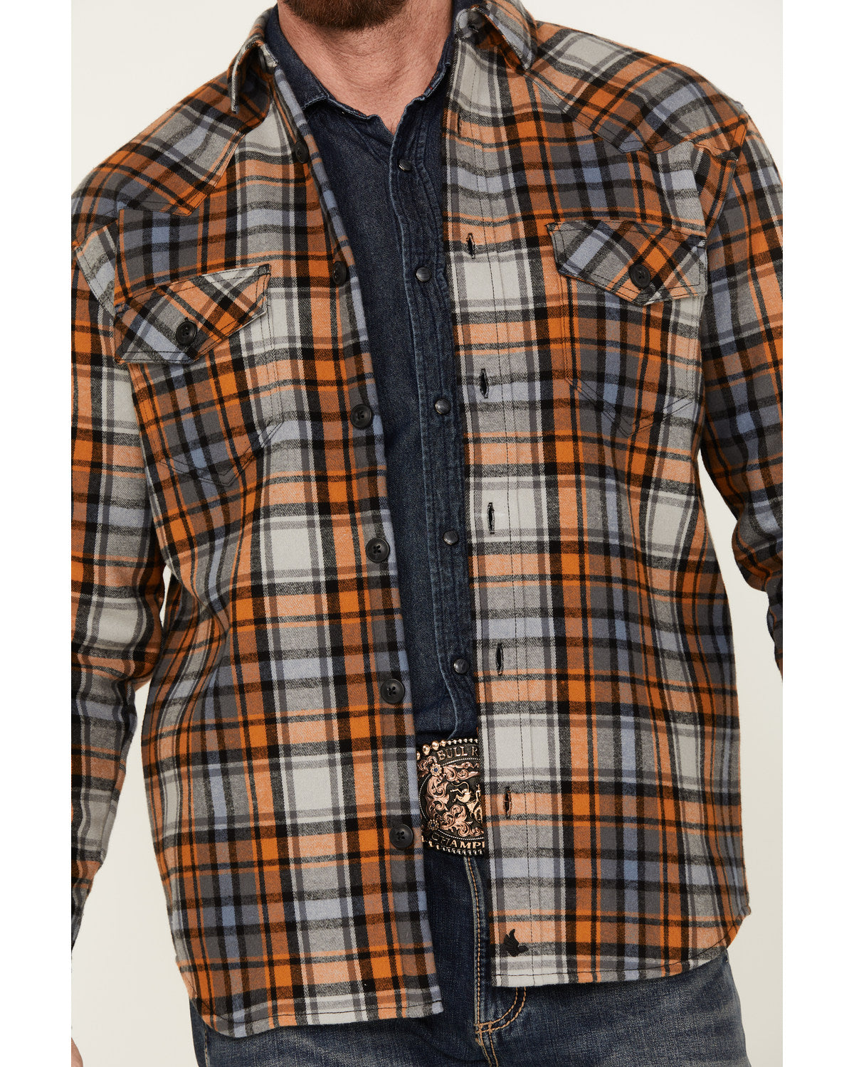 Cody James Men's Plaid Long Sleeve Button-Down Shirt Jacket