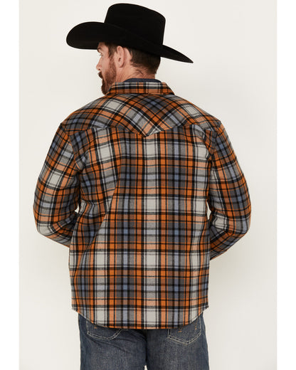 Cody James Men's Plaid Long Sleeve Button-Down Shirt Jacket