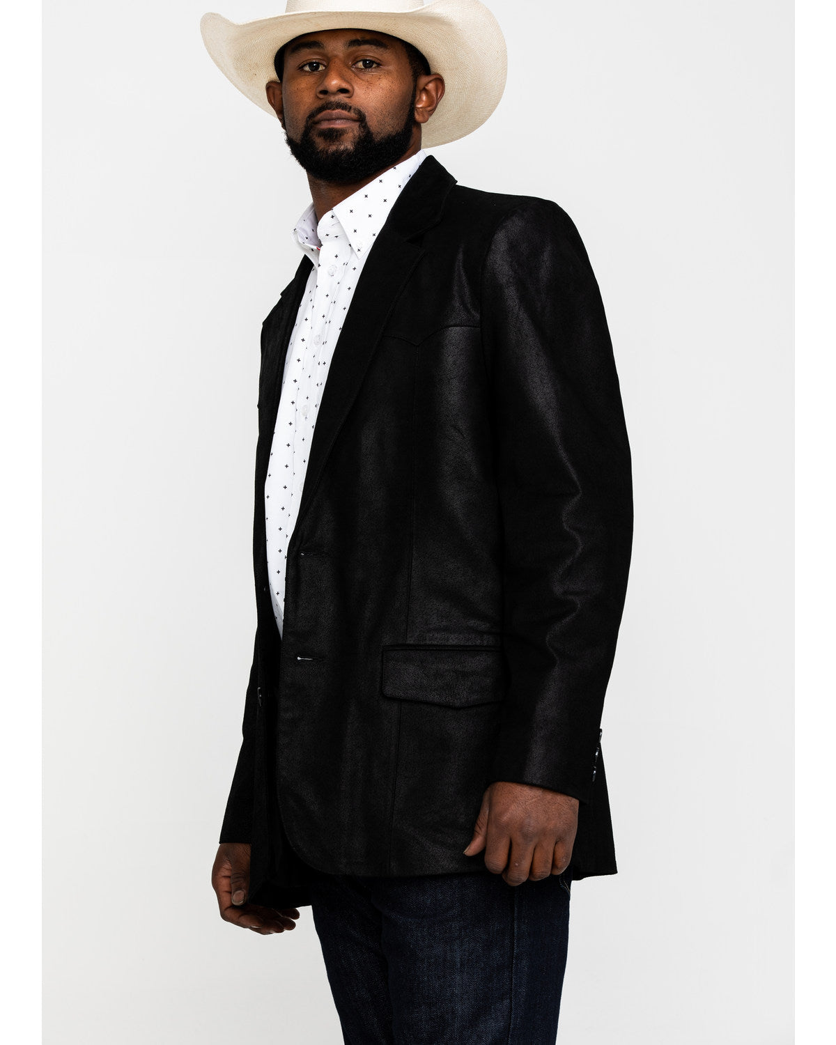 Cody James Men's Black Suede Blazer Jacket - Big & Tall