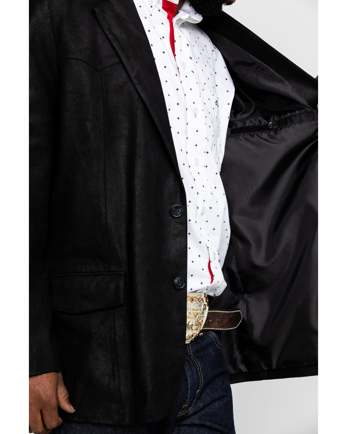 Cody James Men's Black Suede Blazer Jacket - Big & Tall