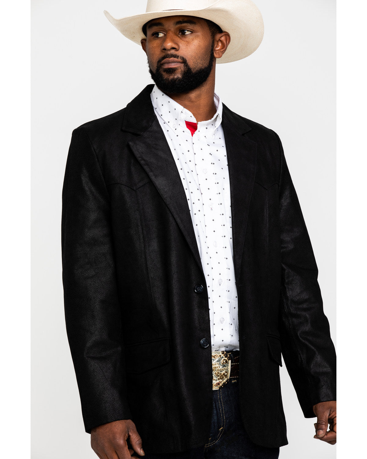 Cody James Men's Black Suede Blazer Jacket - Big & Tall