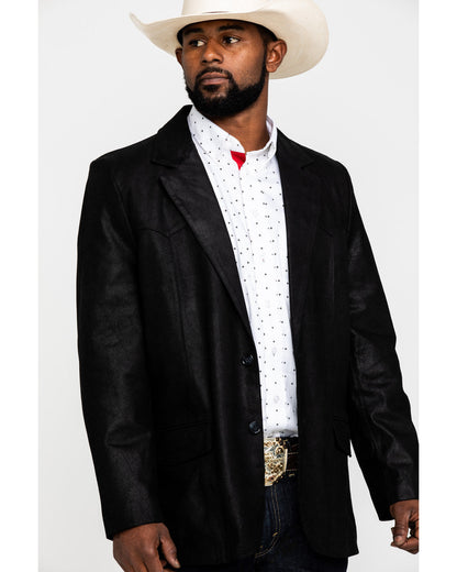 Cody James Men's Black Suede Blazer Jacket - Big & Tall