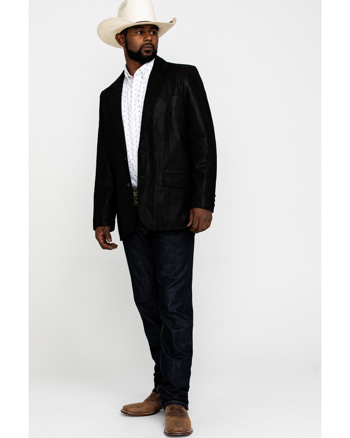 Cody James Men's Black Suede Blazer Jacket - Big & Tall