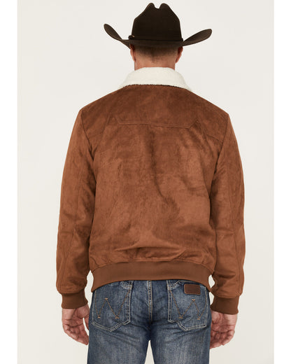 Cody James Men's Edward Faux Suede Sherpa Collar Bomber Jacket