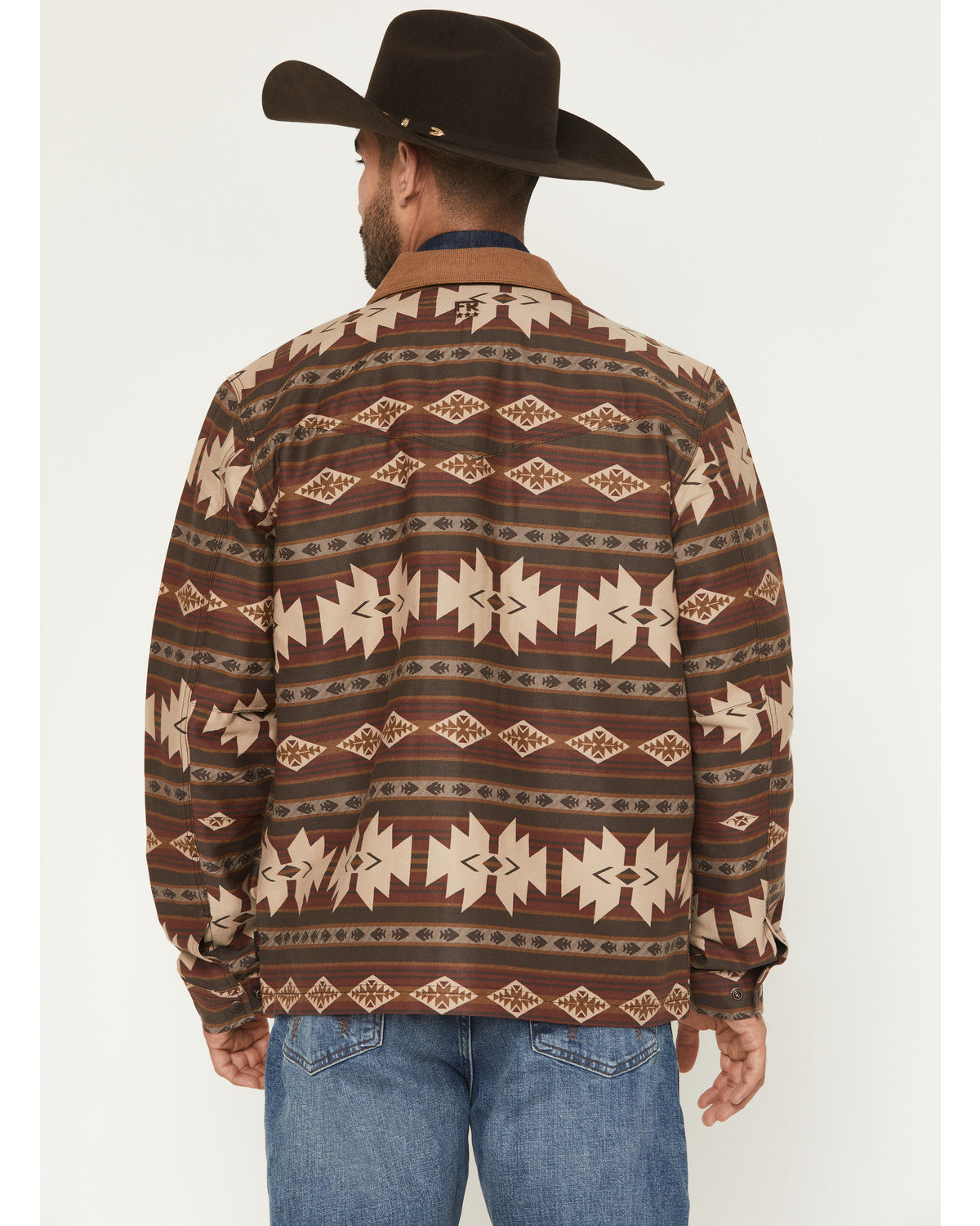 Cody James Men's FR Buck Southwestern Print Barn Coat