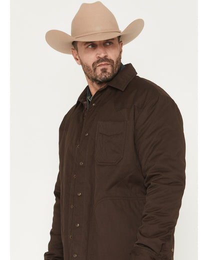 Cody James Men's Boone Quilted Flannel Lined Snap Shirt Jacket