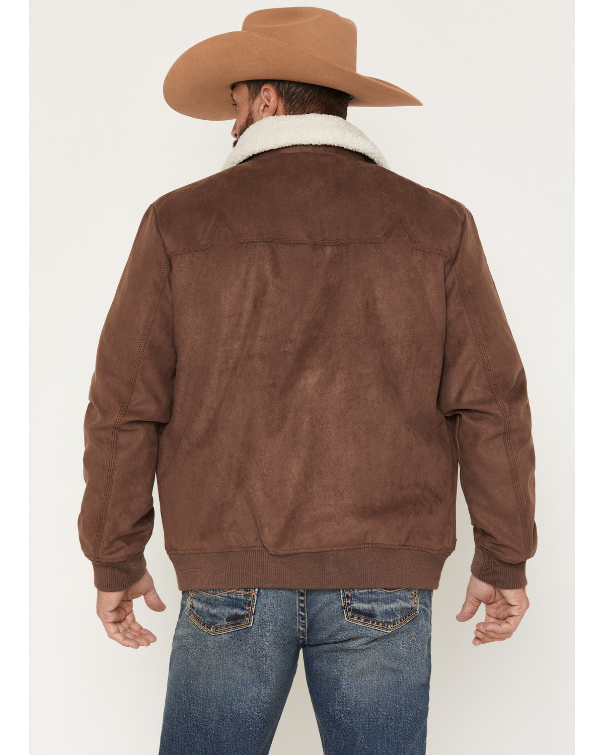 Cody James Men's Edward Faux Suede Snap Sherpa Bomber Jacket