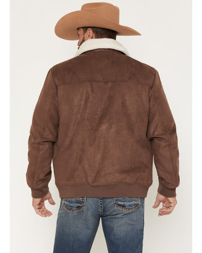 Cody James Men's Edward Faux Suede Snap Sherpa Bomber Jacket