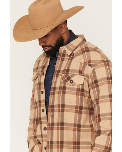 Cody James Men's Hombre Plaid Print Sherpa Lined Shirt Jacket