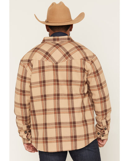 Cody James Men's Hombre Plaid Print Sherpa Lined Shirt Jacket