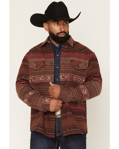 Cody James Men's Drif Southwestern Serape Striped Fleece Lined Shirt J
