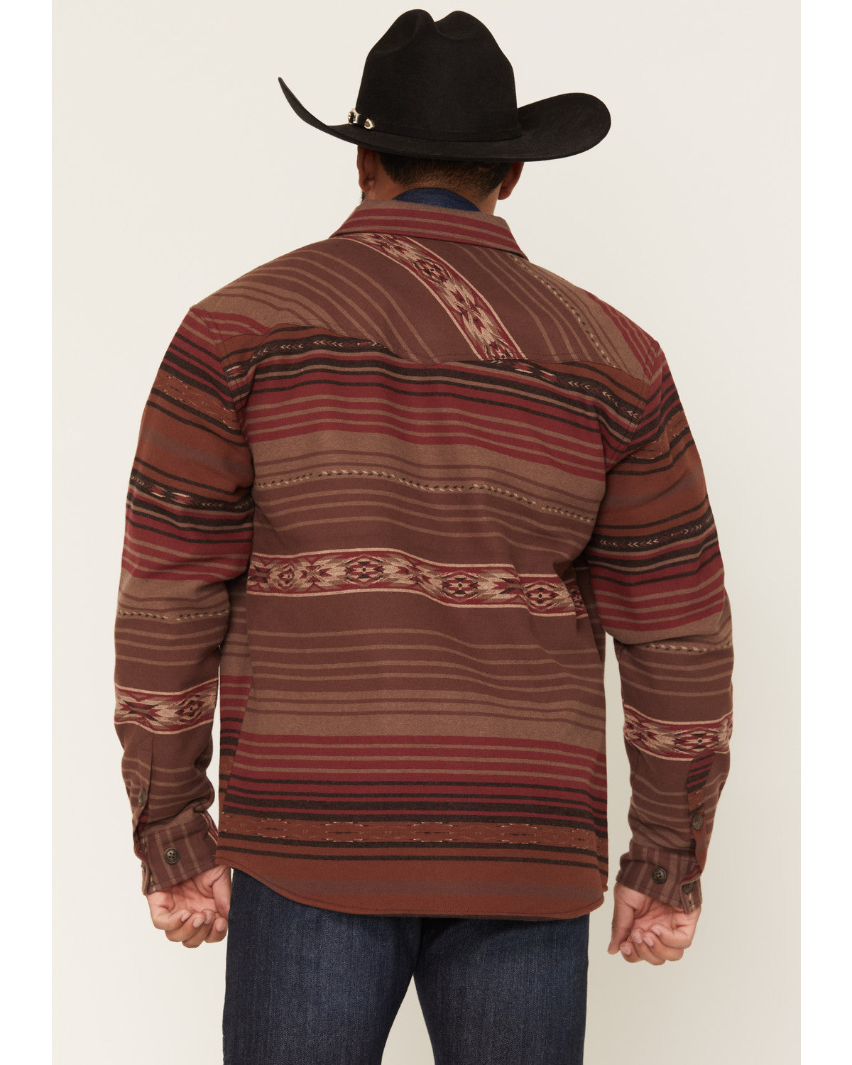 Cody James Men's Drif Southwestern Serape Striped Fleece Lined Shirt J