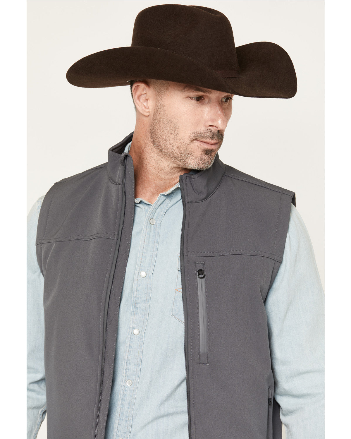 Cody James Men's Estacado Solid Concealed Carry Softshell Vest - Tall
