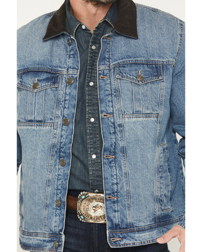 Cody James Men's Bandera Light Wash Sherpa Lined Denim Jacket