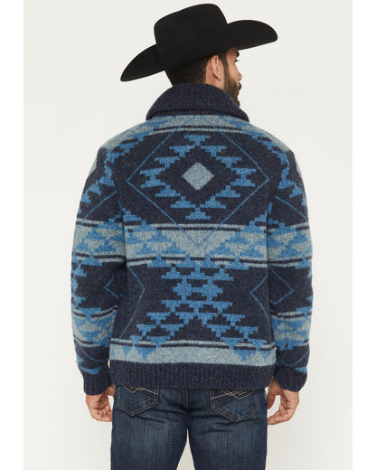 Cody James Men's Carson Southwestern Print Full Zip Wool Sweater