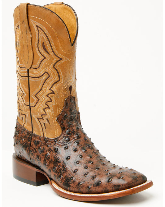 Cody James Men's Badlands Ostrich Print Western Boots - Broad Square T