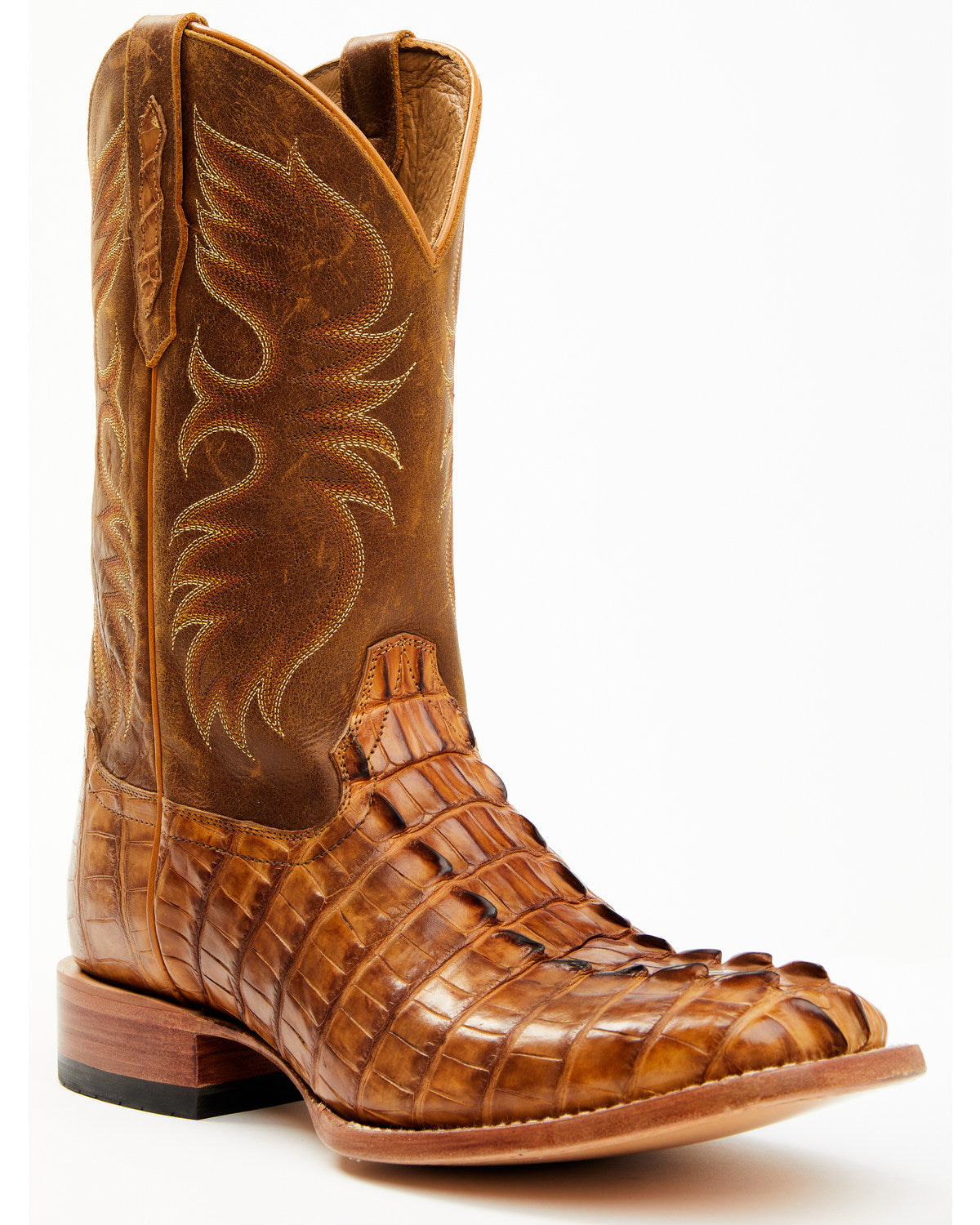 Cody James Men's Caiman Cognac 12" Exotic Western Boots - Broad Square