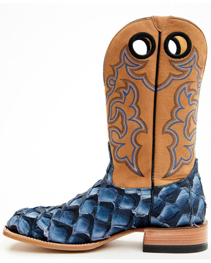 Cody James Men's Exotic Pirarucu Western Boots - Broad Square Toe