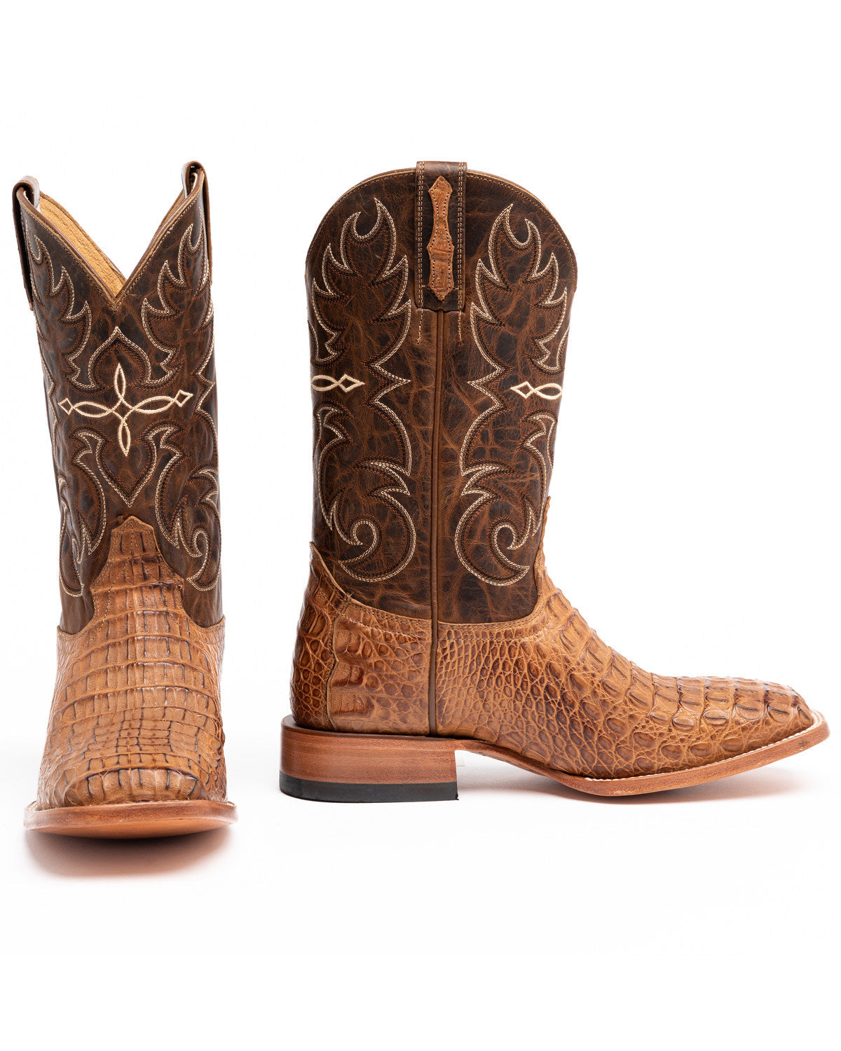 Cody James Men's Burnished Caiman Exotic Boots - Broad Square Toe