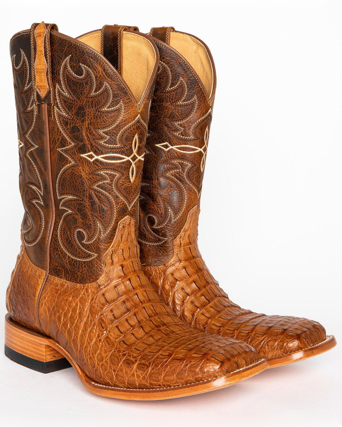 Cody James Men's Burnished Caiman Exotic Boots - Broad Square Toe