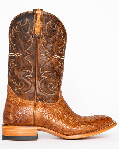 Cody James Men's Burnished Caiman Exotic Boots - Broad Square Toe