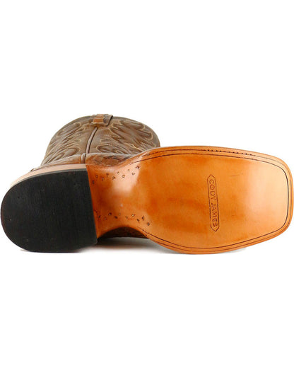 Cody James Men's Burnished Caiman Exotic Boots - Broad Square Toe