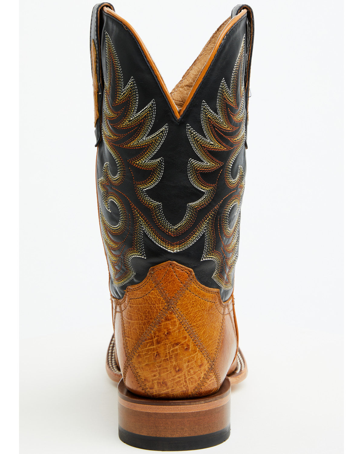 Cody James Men's Exotic Ostrich Patchwork Western Boots - Broad Square