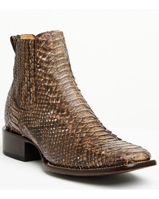 Cody James Men's Hash Exotic Python Western Ankle Boots - Broad Square