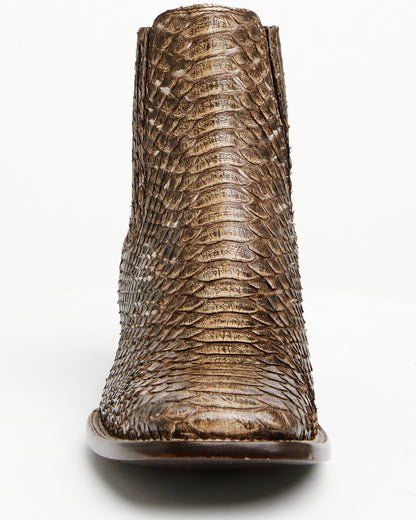 Cody James Men's Hash Exotic Python Western Ankle Boots - Broad Square