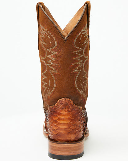 Cody James Men's Brandy Exotic Python Western Boots - Broad Square Toe