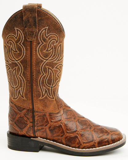 Cody James Boys' Duke Pirarucu Print Western Boots - Broad Square Toe