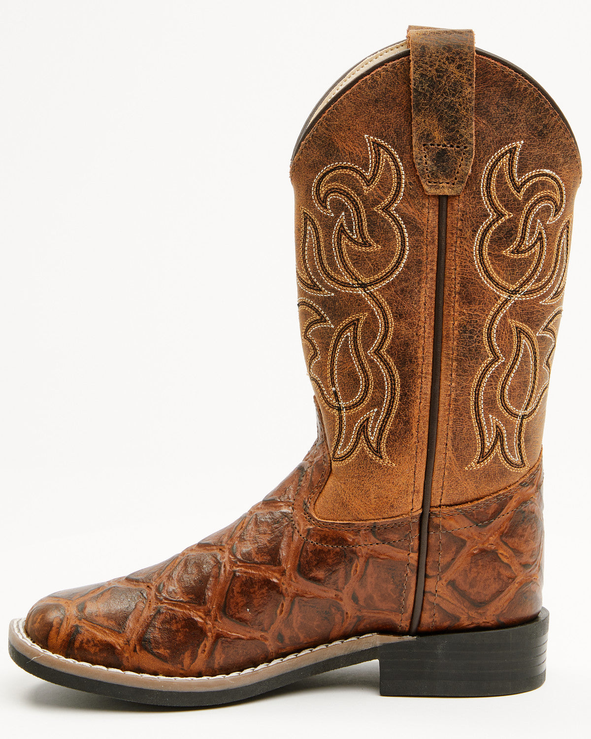 Cody James Boys' Duke Pirarucu Print Western Boots - Broad Square Toe