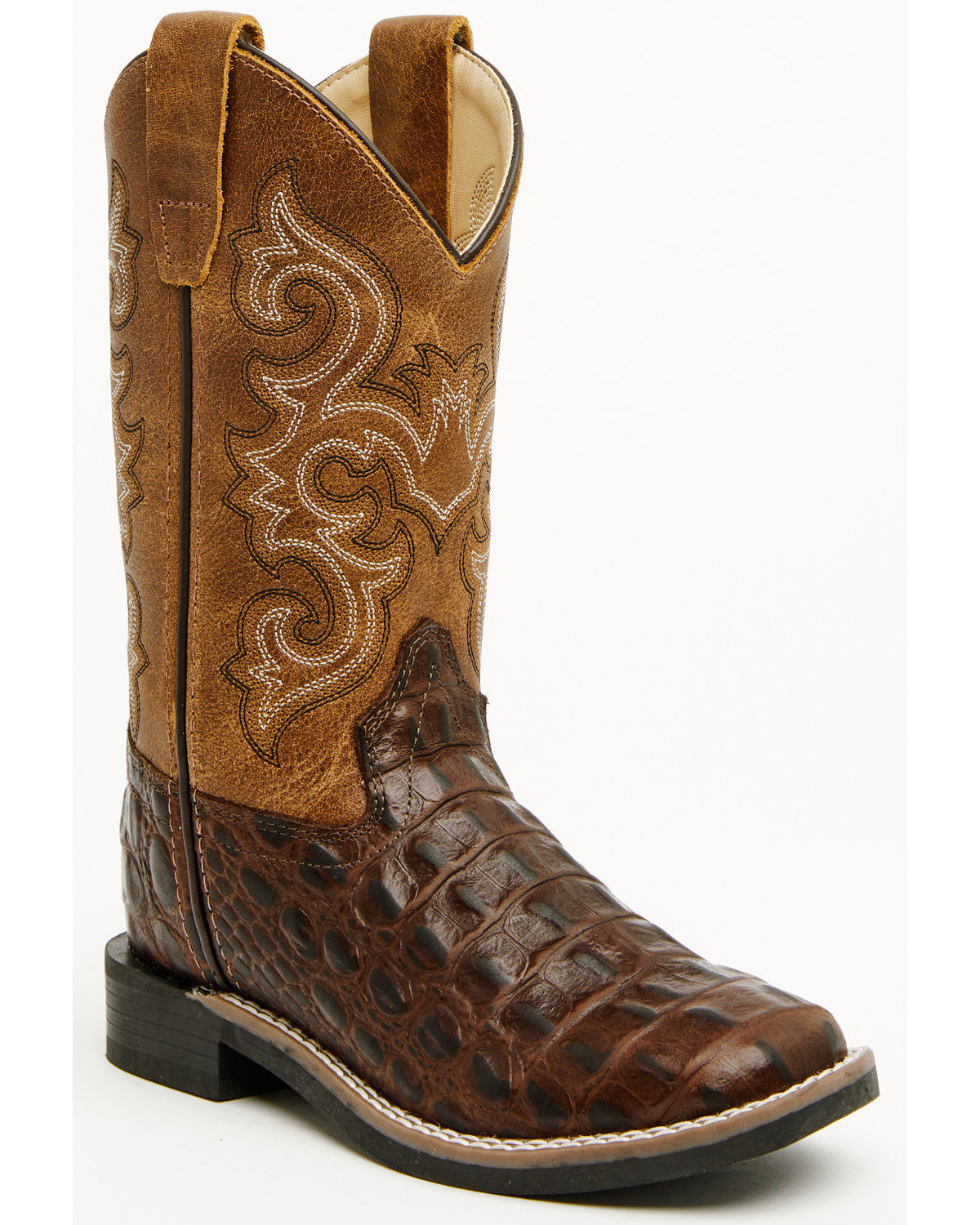 Cody James Boys' Dale Crocodile Print Western Boots - Broad Square Toe