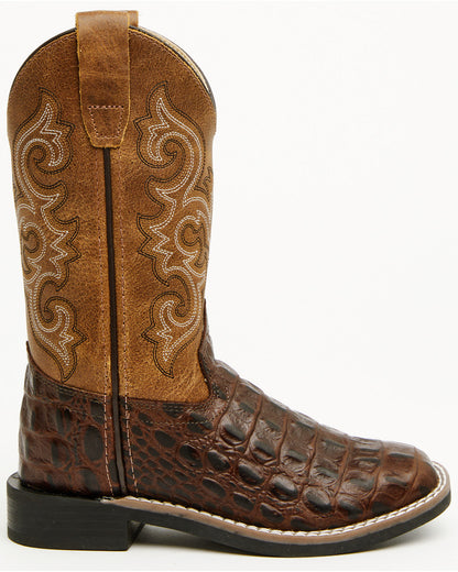 Cody James Boys' Dale Crocodile Print Western Boots - Broad Square Toe