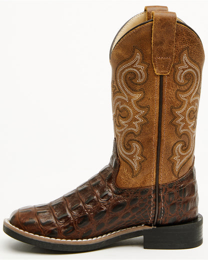 Cody James Boys' Dale Crocodile Print Western Boots - Broad Square Toe