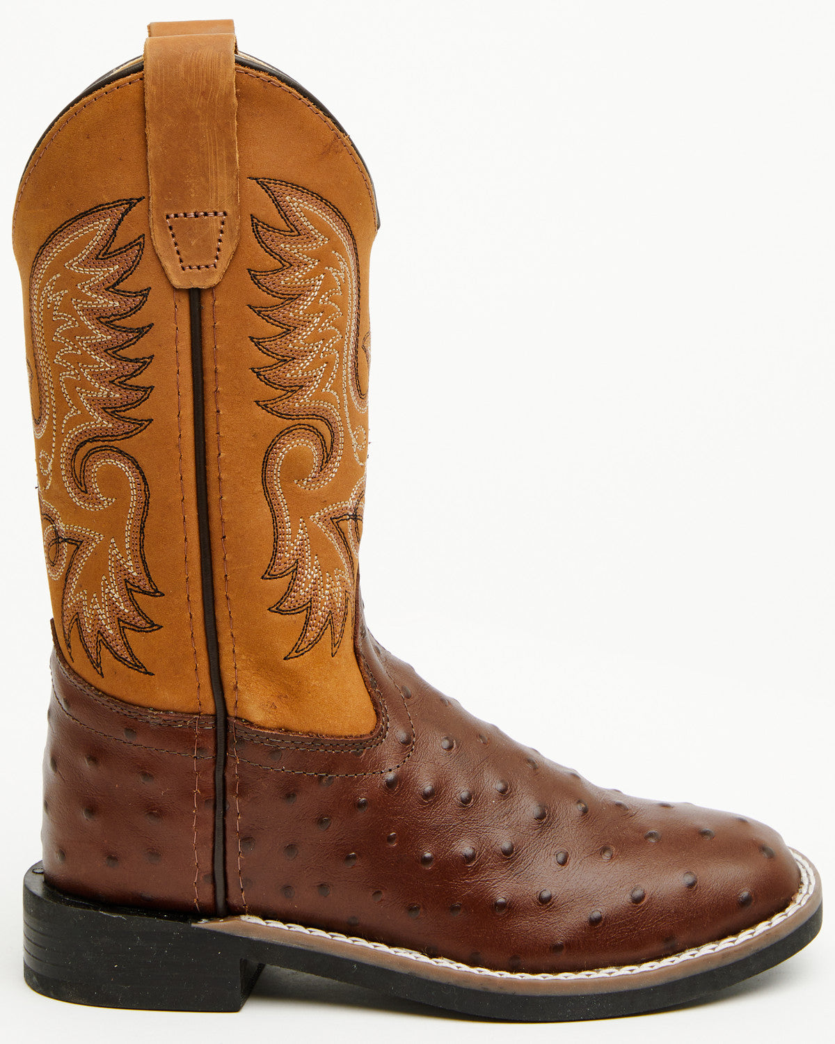 Cody James Boys' Dean Ostrich Print Western Boots - Broad Square Toe