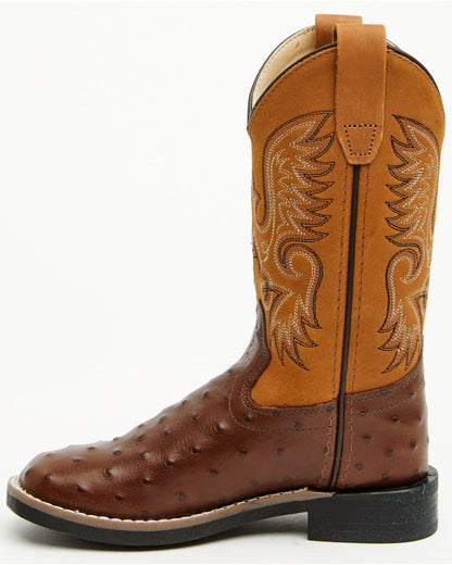 Cody James Boys' Dean Ostrich Print Western Boots - Broad Square Toe