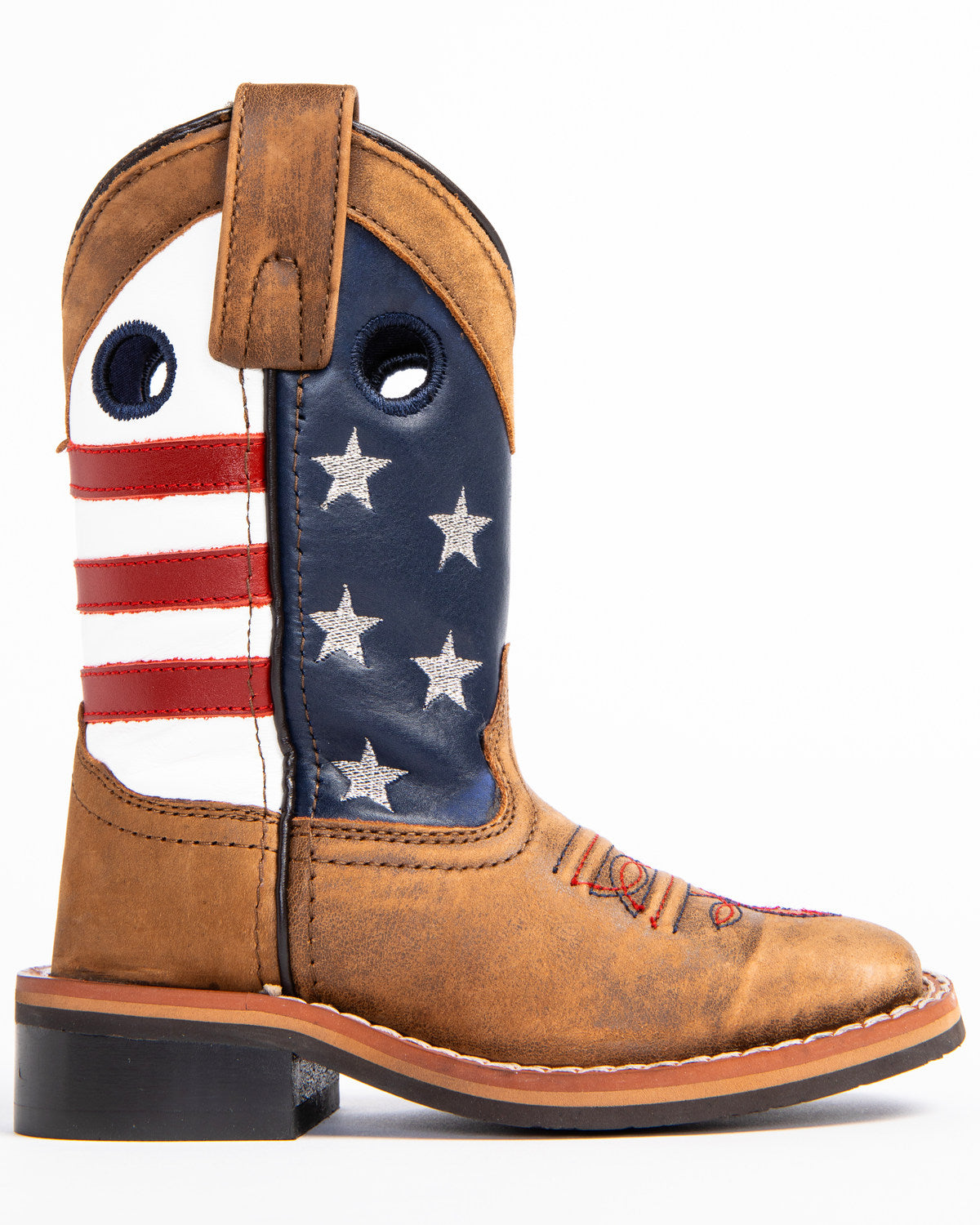 Cody James Boys' USA Flag Western Boots - Broad Square Toe