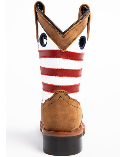 Cody James Boys' USA Flag Western Boots - Broad Square Toe