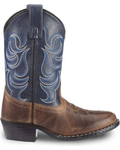 Cody James Boys' Holt Two-Tone Embroidered Western Boots - Round Toe