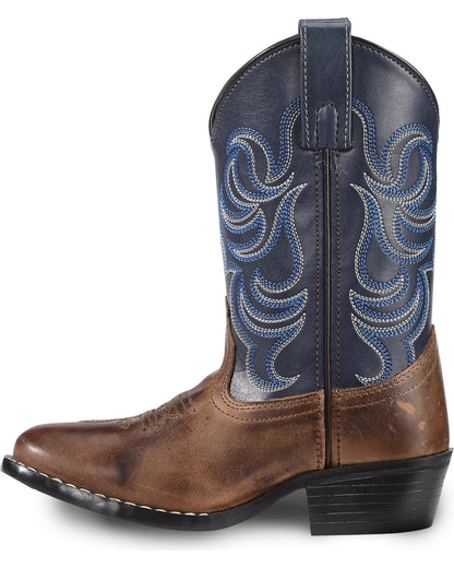 Cody James Boys' Holt Two-Tone Embroidered Western Boots - Round Toe