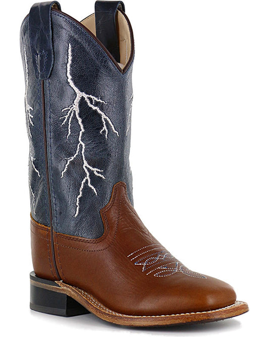 Cody James Boys' Lightening Embroidered Western Boots - Square Toe