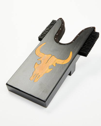 Cody James Boot Barn Long Horn Wood Boot Jack with Scrubber