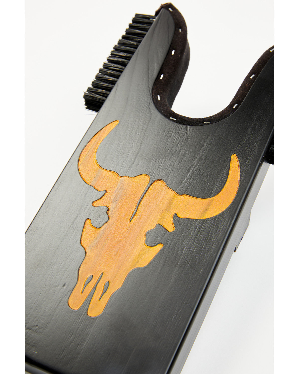 Cody James Boot Barn Long Horn Wood Boot Jack with Scrubber