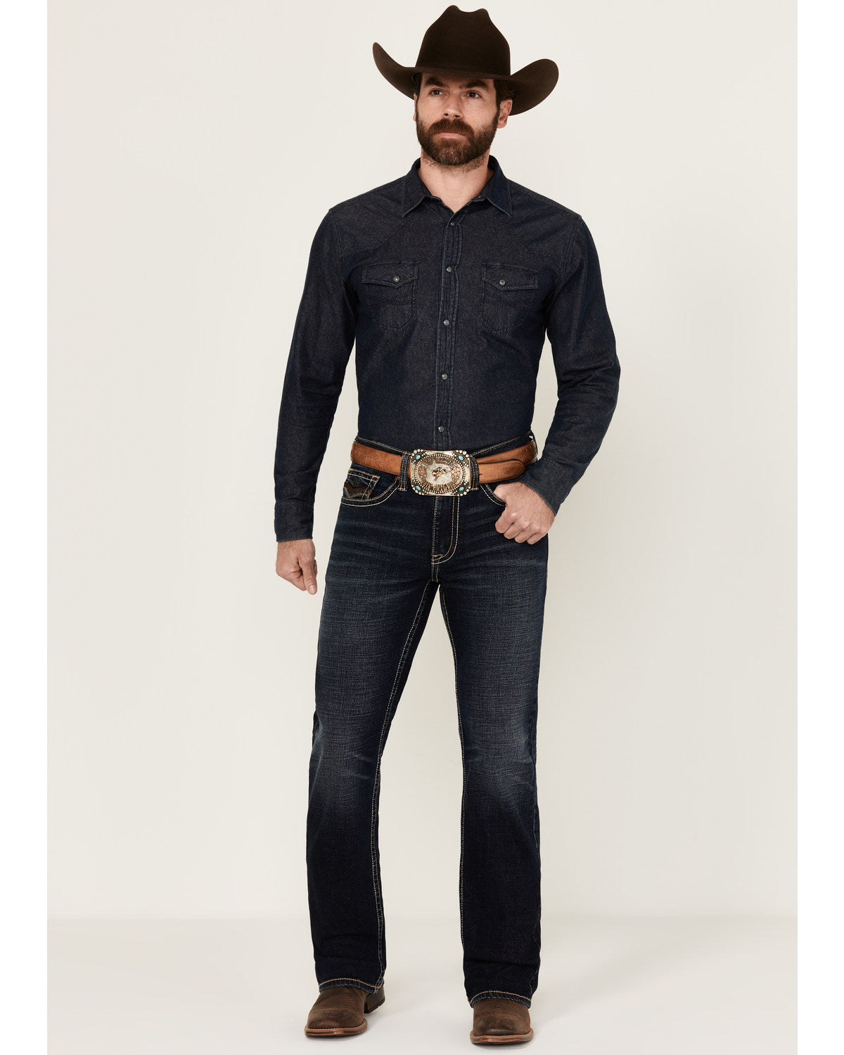 Cody James Men's Night Ranger Wash Wyatt Slim Bootcut Stretch Denim Je