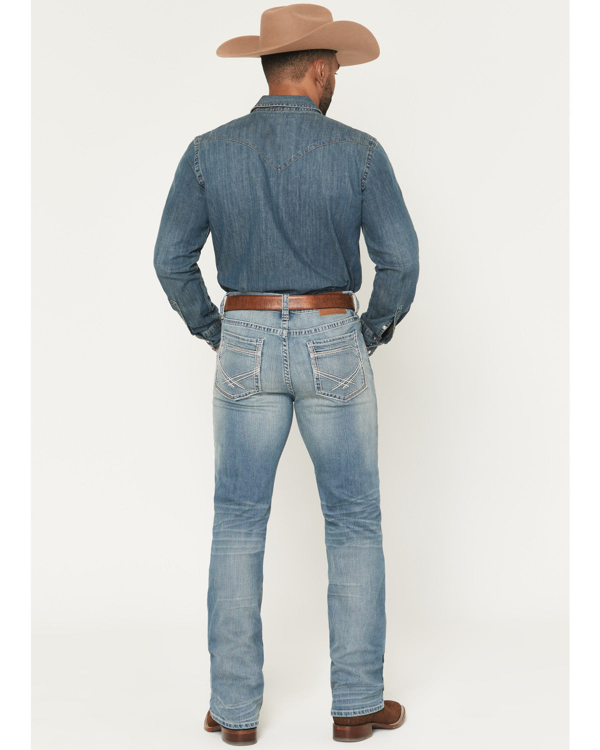 Cody James Men's Rattler Wash Wyatt Slim Bootcut Stretch Denim Jeans