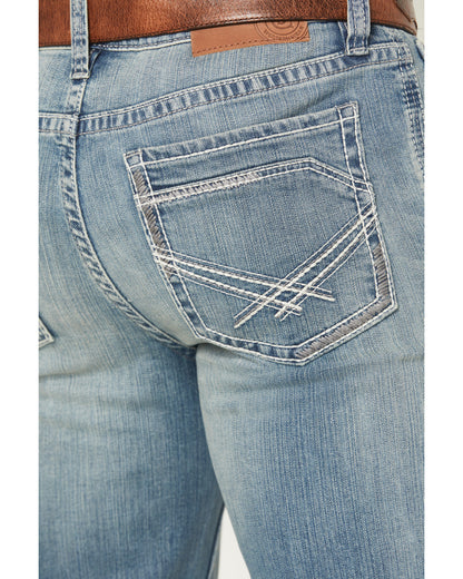 Cody James Men's Rattler Wash Wyatt Slim Bootcut Stretch Denim Jeans