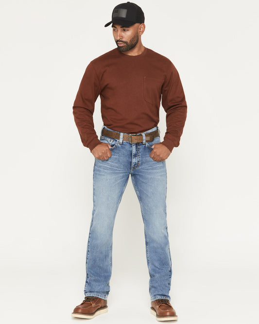 Cody James Men's FR Clover Leaf Wash Slim Straight Stretch Denim Jeans