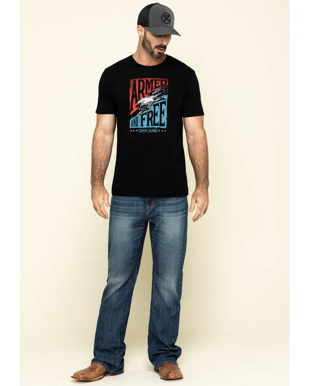 Cody James Men's Wolfstooth Wash Duke Relaxed Bootcut Stretch Denim Je
