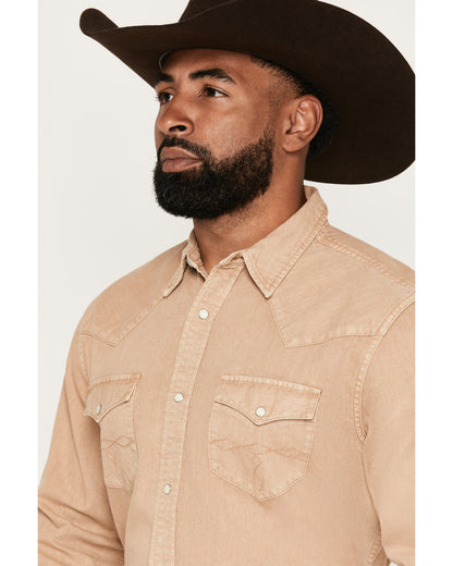 Cody James Men's Solid Long Sleeve Snap Denim Western Shirt - Tall